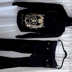 Juicy Couture embroidered velvet track suit
